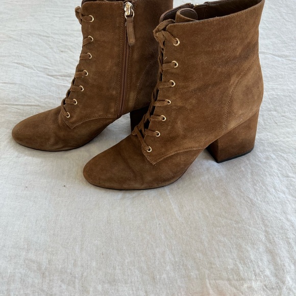 Jcrew suede lace-up block heel boots - Picture 3 of 8